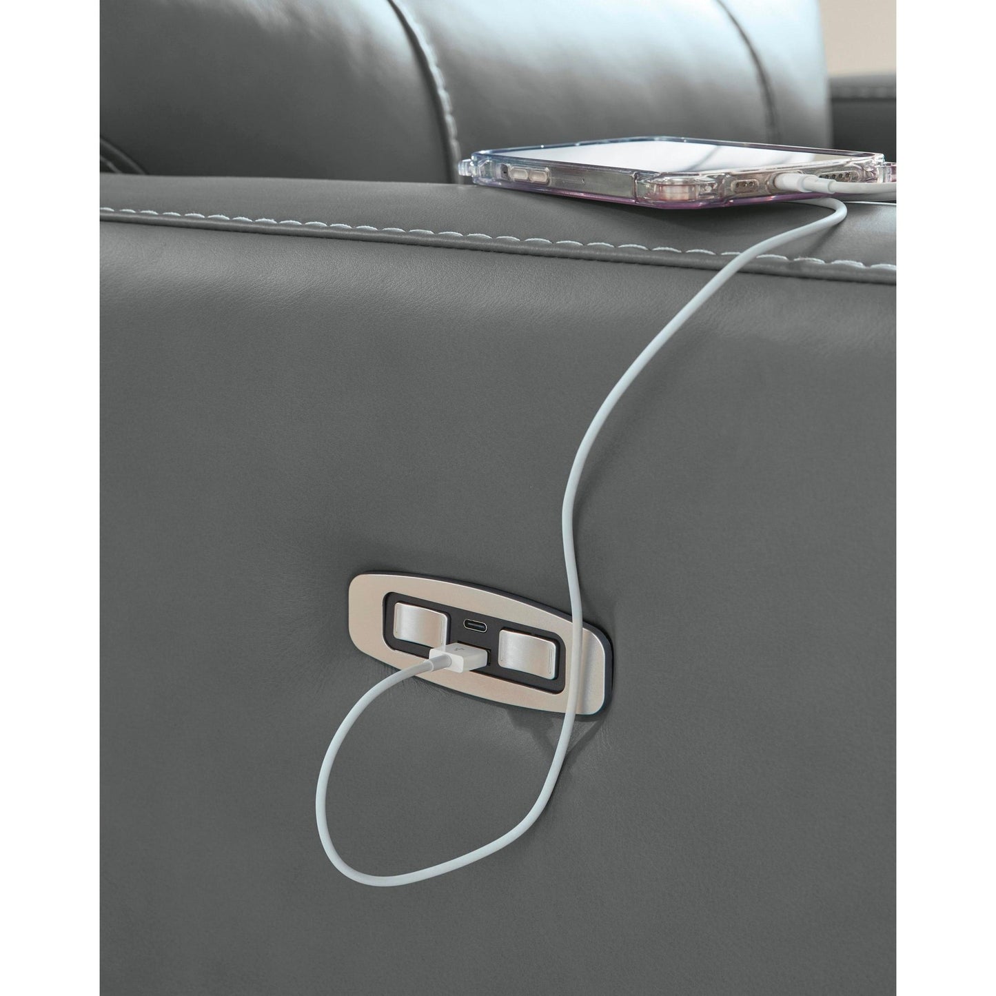 Signature Design by Ashley Pennacle Pier Power Leather Match Recliner PCU1350113 - American Furniture of Slidell