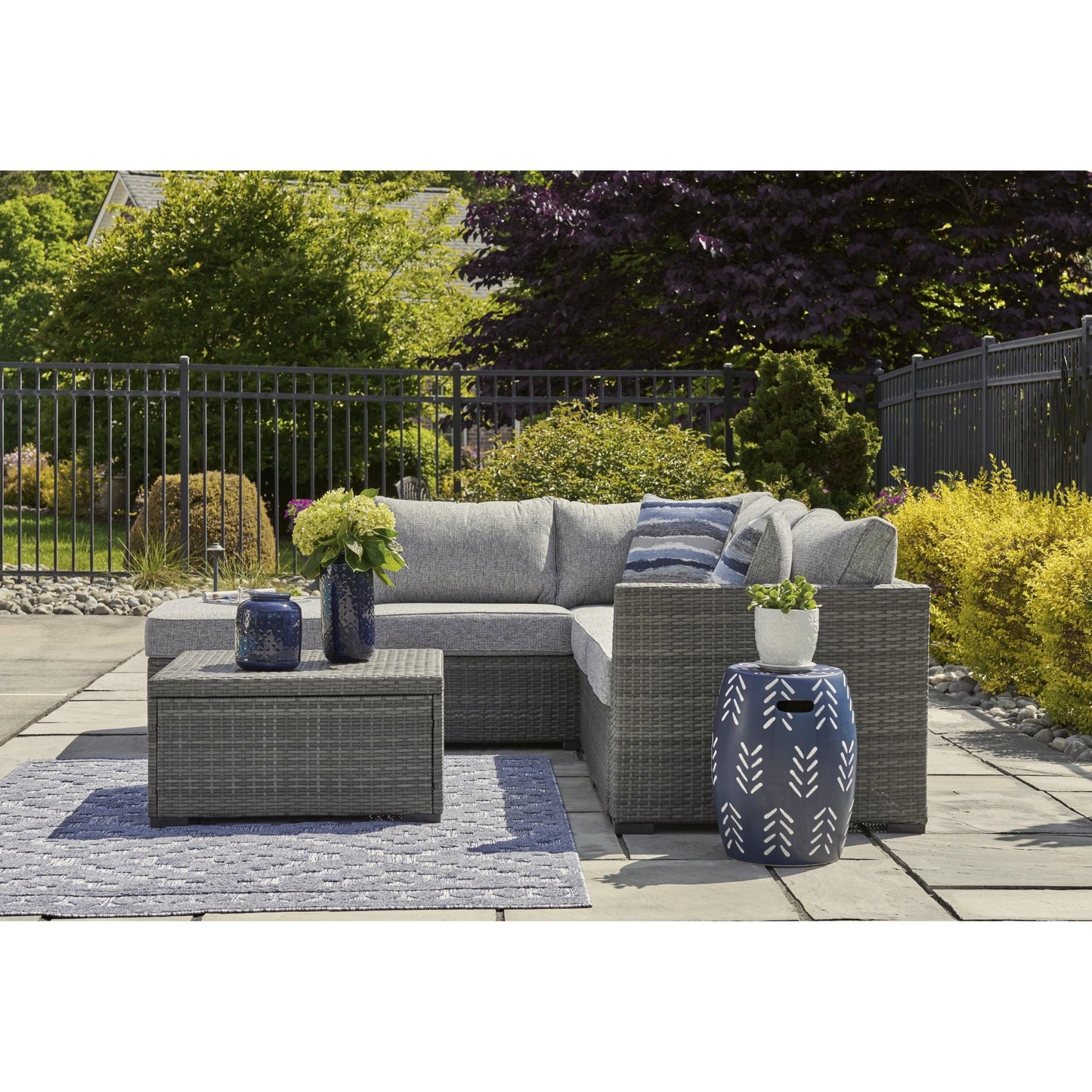 Signature Design by Ashley Petal Road P297 - 070 Loveseat Sectional/Ottoman/Table Set - American Furniture of Slidell