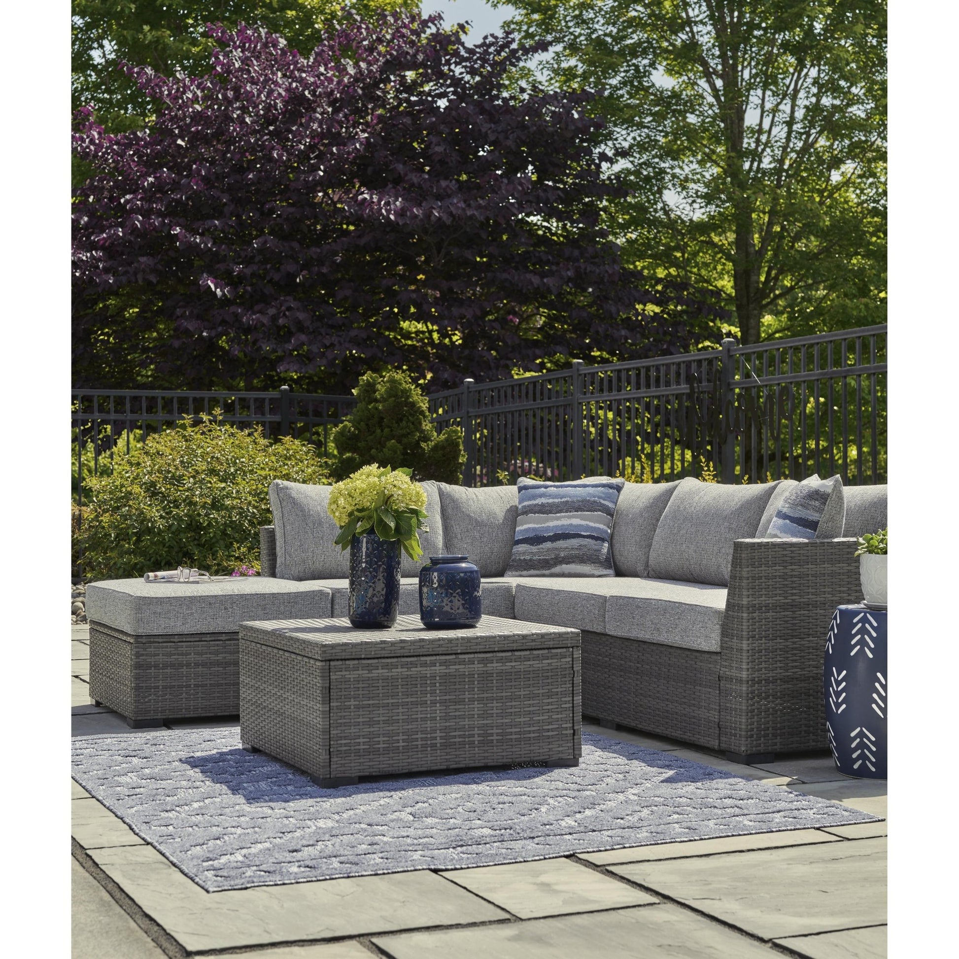 Signature Design by Ashley Petal Road P297 - 070 Loveseat Sectional/Ottoman/Table Set - American Furniture of Slidell