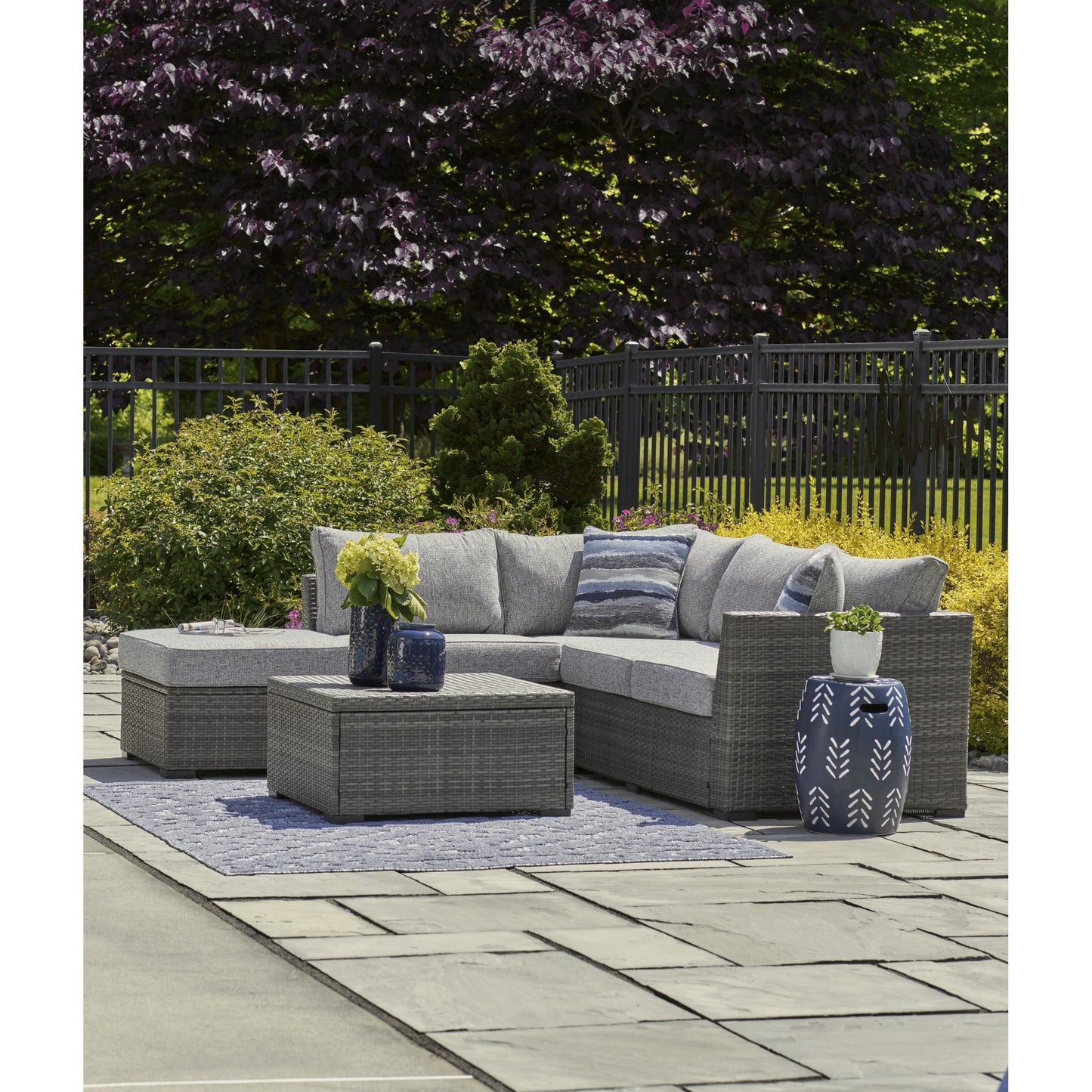 Signature Design by Ashley Petal Road P297 - 070 Loveseat Sectional/Ottoman/Table Set - American Furniture of Slidell