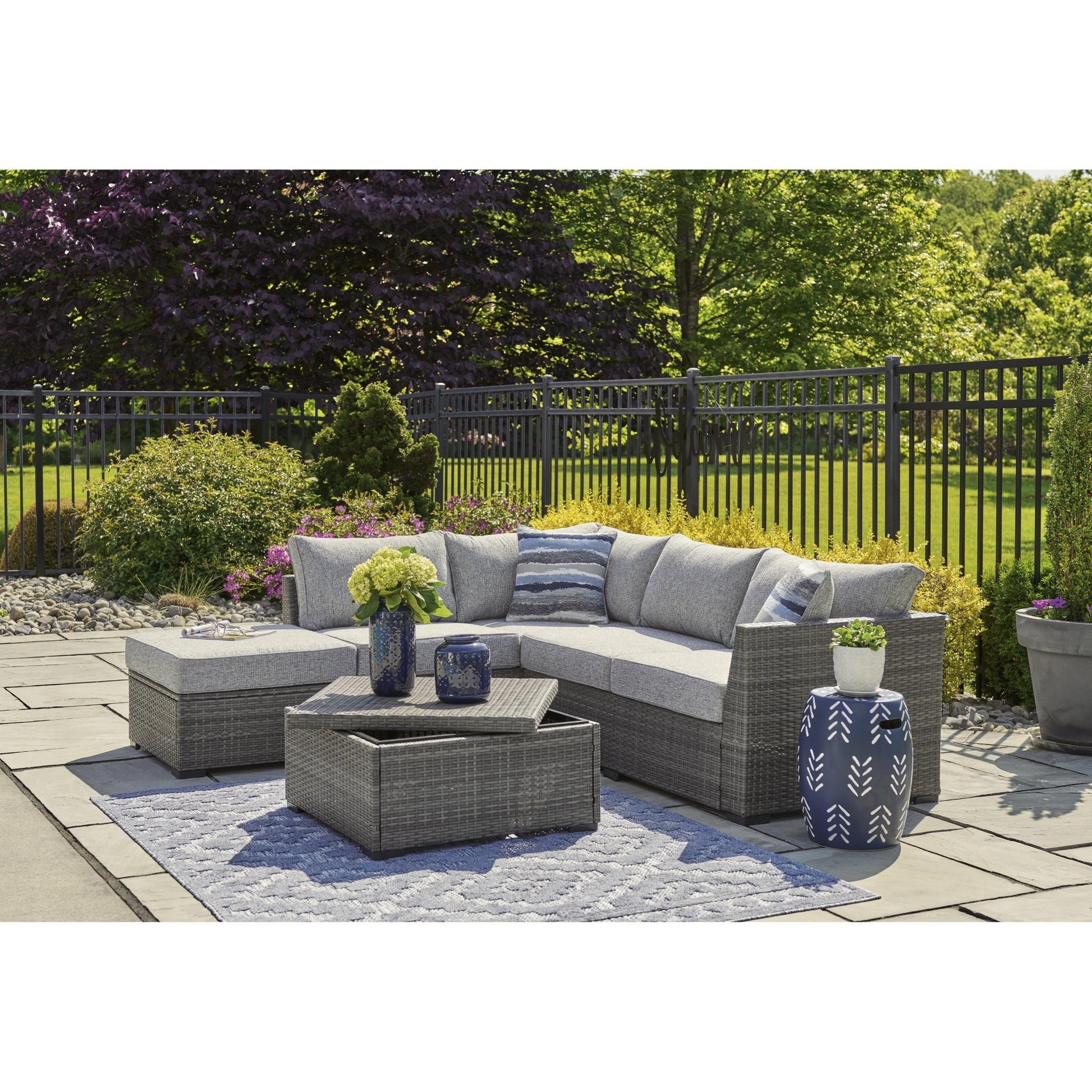 Signature Design by Ashley Petal Road P297 - 070 Loveseat Sectional/Ottoman/Table Set - American Furniture of Slidell