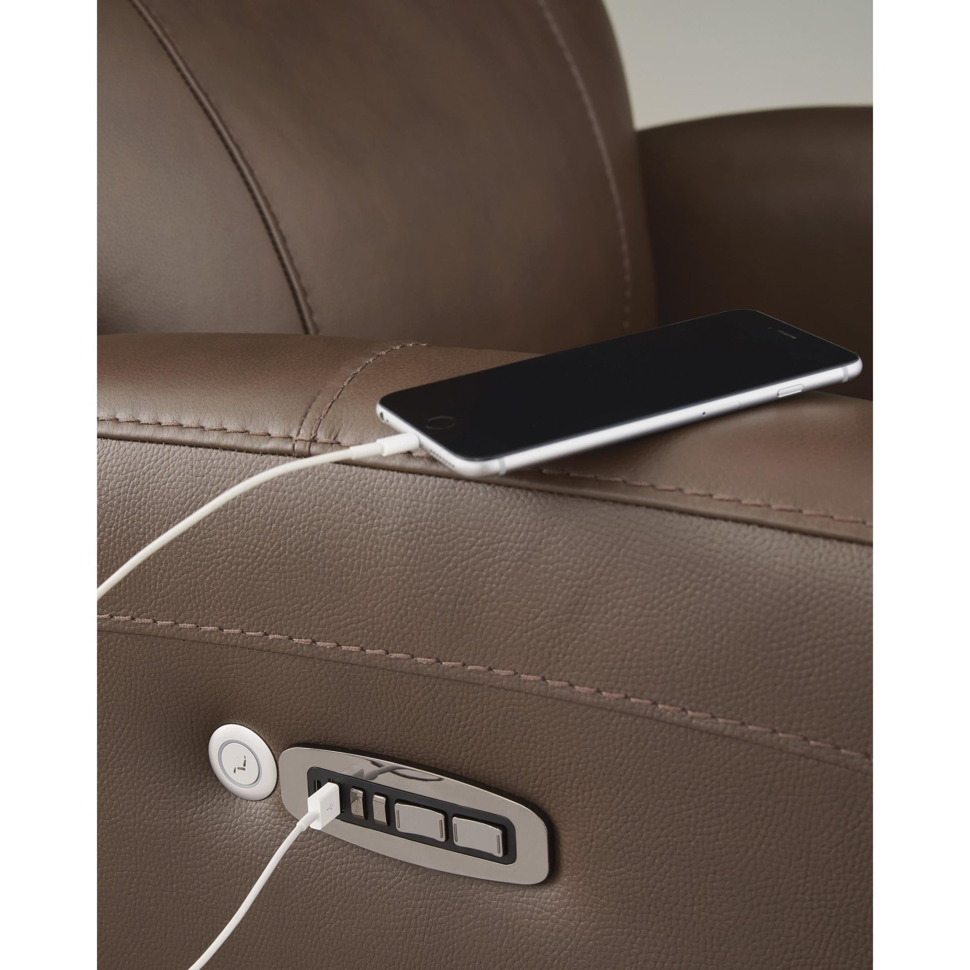 Signature Design by Ashley Pincara Power Leather Match Recliner PCU1380242 - American Furniture of Slidell