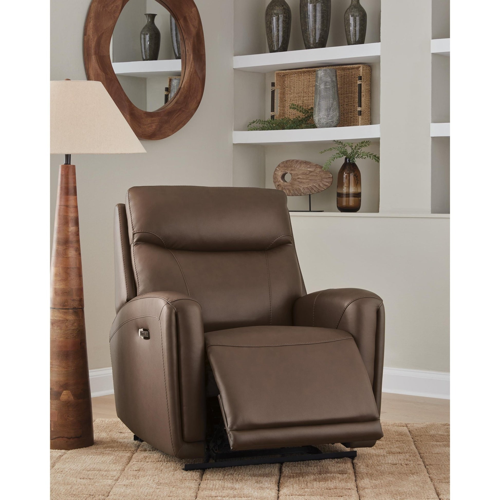 Signature Design by Ashley Pincara Power Leather Match Recliner PCU1380242 - American Furniture of Slidell