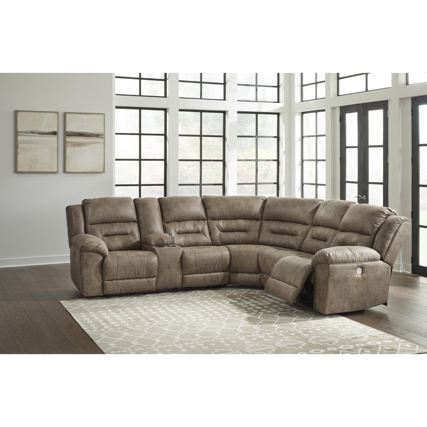 Signature Design by Ashley Ravenel 83106S1 3 pc Power Reclining Sectional - American Furniture of Slidell