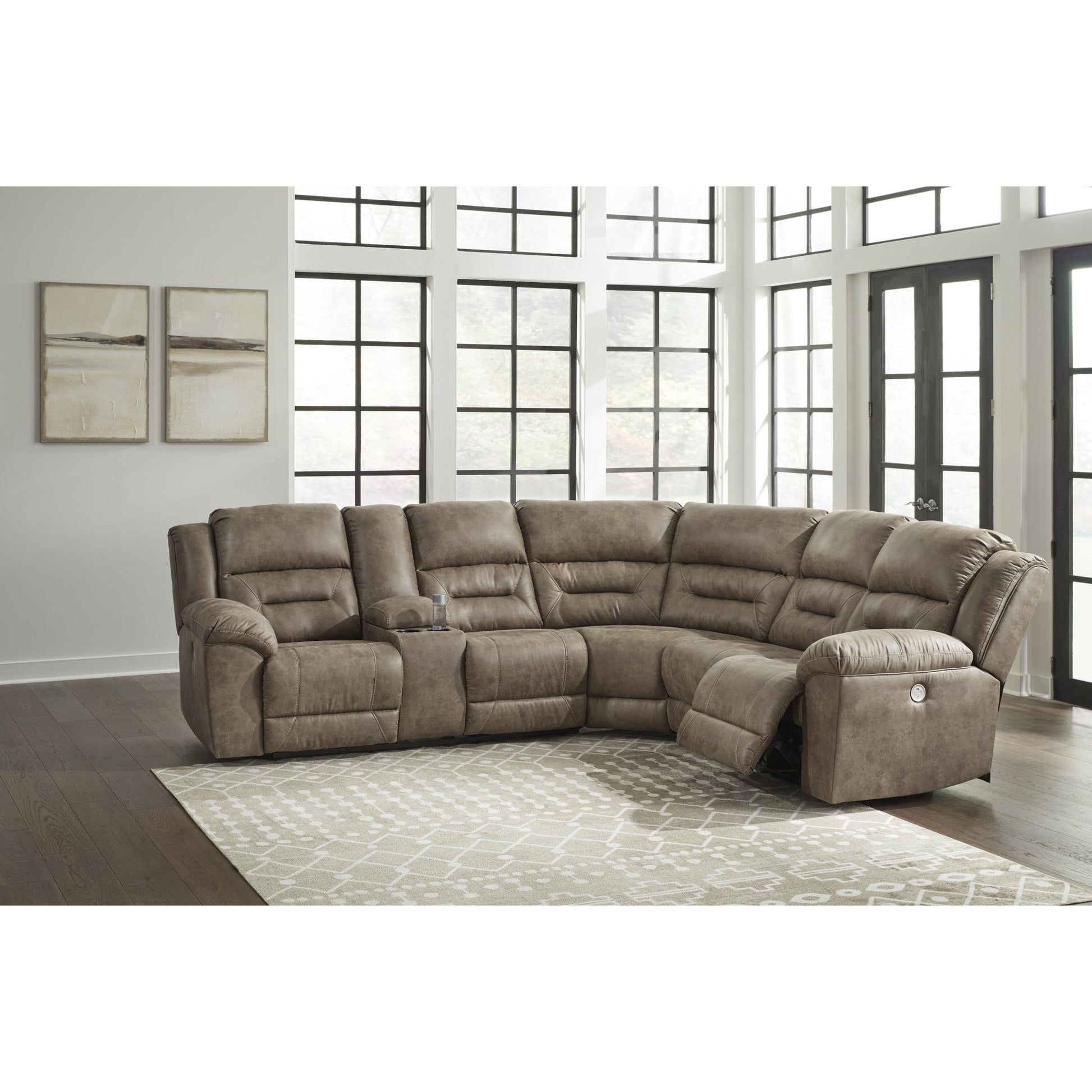 Signature Design by Ashley Ravenel 83106S1 3 pc Power Reclining Sectional - American Furniture of Slidell