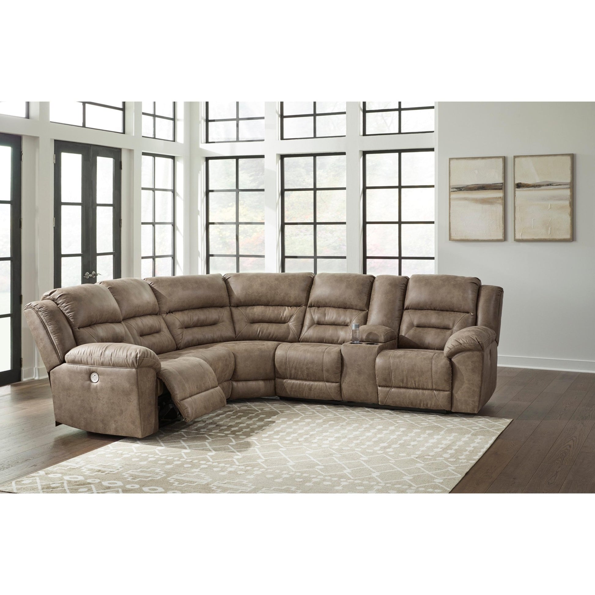 Signature Design by Ashley Ravenel 83106S2 3 pc Power Reclining Sectional - American Furniture of Slidell