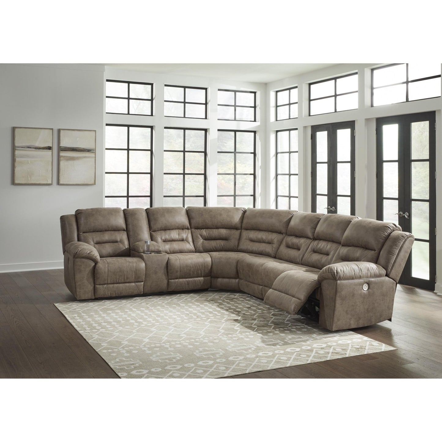 Signature Design by Ashley Ravenel 83106S3 4 pc Power Reclining Sectional - American Furniture of Slidell