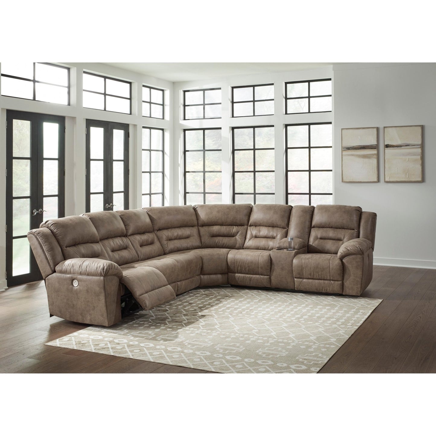 Signature Design by Ashley Ravenel 83106S4 4 pc Power Reclining Sectional - American Furniture of Slidell