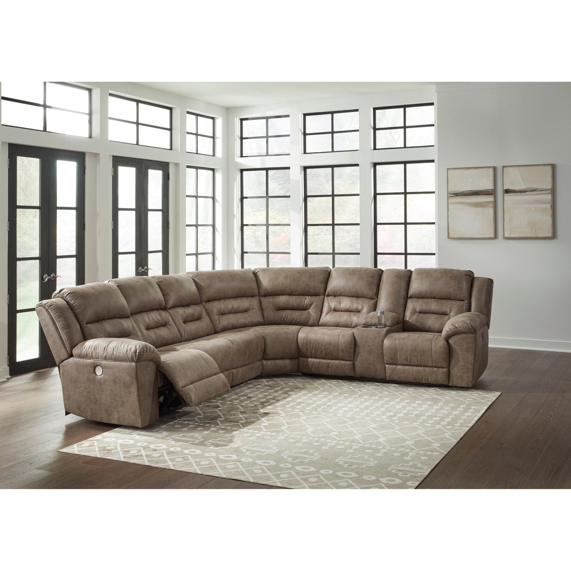 Signature Design by Ashley Ravenel 83106S4 4 pc Power Reclining Sectional - American Furniture of Slidell