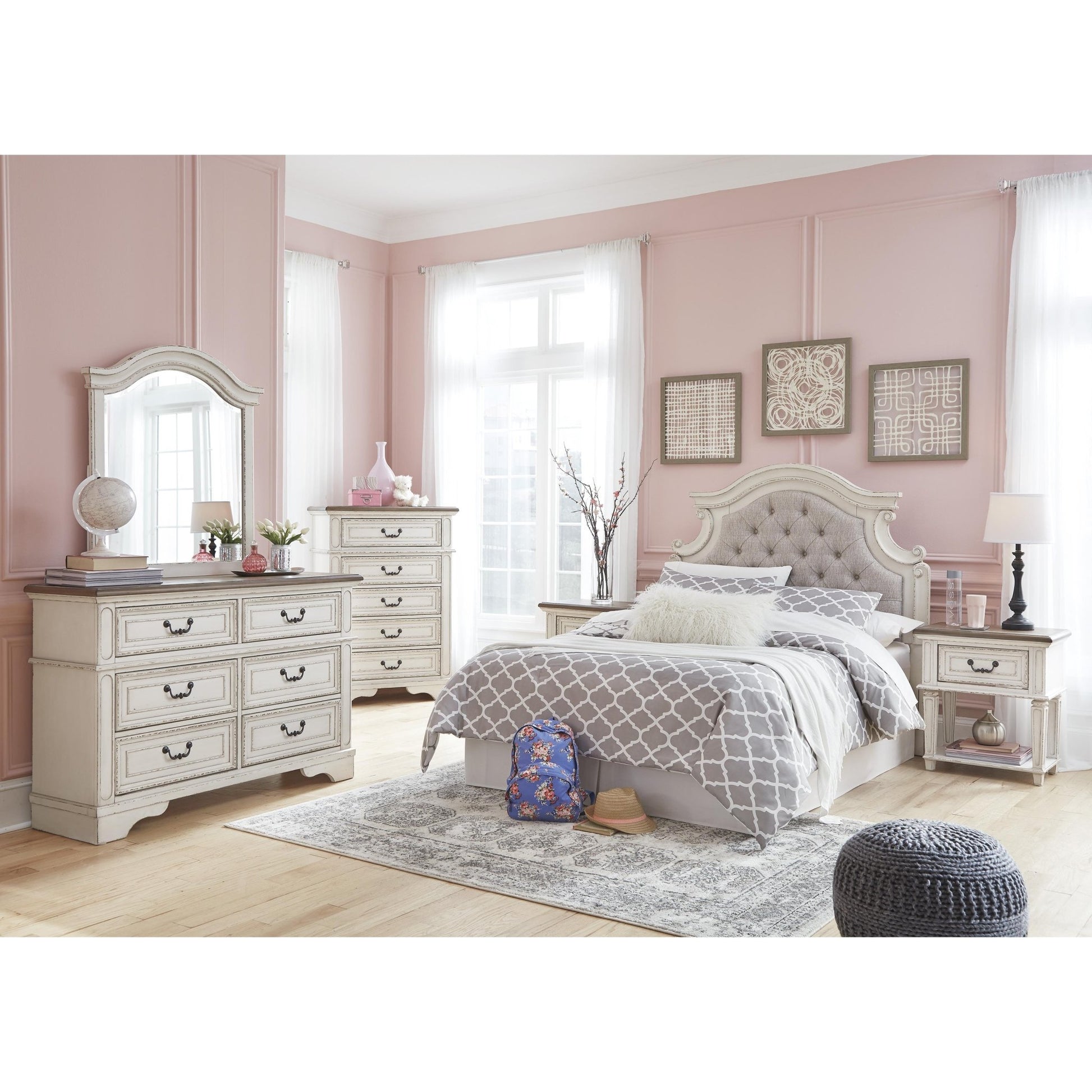 Signature Design by Ashley Realyn B743 - 87 Full Upholstered Panel Headboard - American Furniture of Slidell