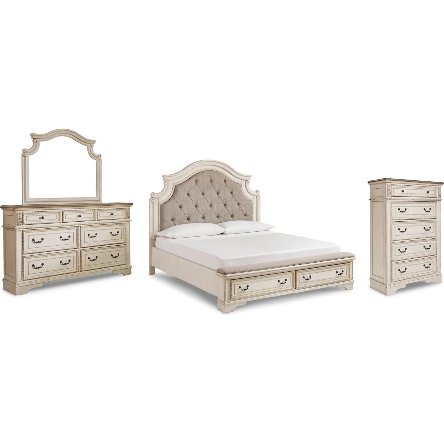 Signature Design by Ashley Realyn B743B25 6 pc California King Upholstered Panel Bedroom Set - American Furniture of Slidell