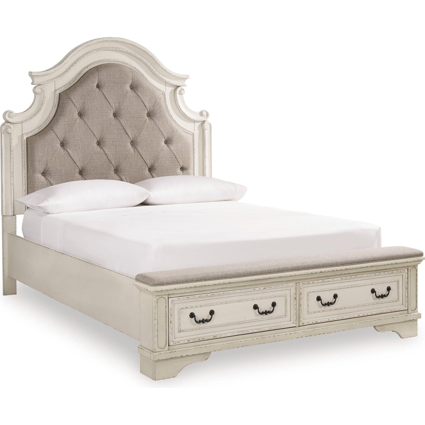 Signature Design by Ashley Realyn B743B30 7 pc Queen Upholstered Panel Bedroom Set - American Furniture of Slidell