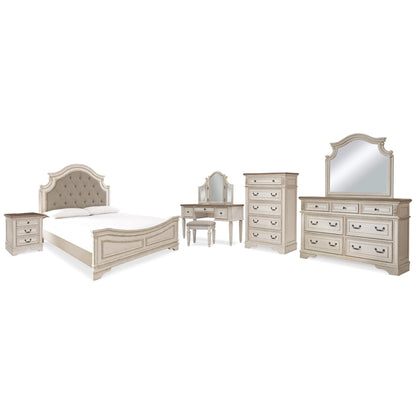 Signature Design by Ashley Realyn B743B58 10 pc King Upholstered Panel Bedroom Set - American Furniture of Slidell