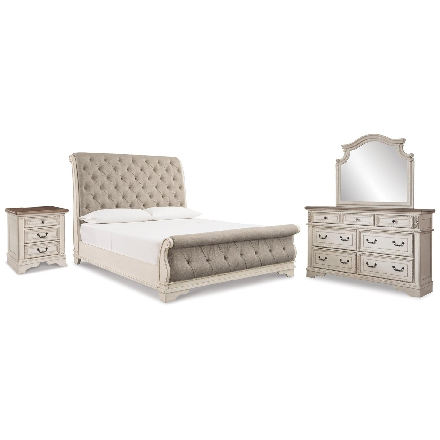 Signature Design by Ashley Realyn B743B65 6 pc King Upholstered Sleigh Bedroom Set - American Furniture of Slidell