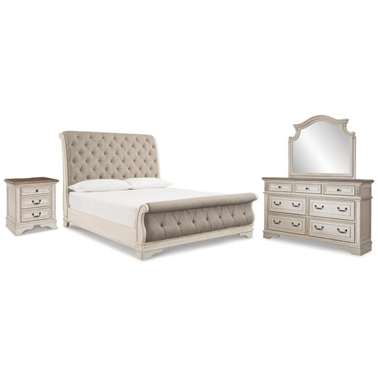 Signature Design by Ashley Realyn B743B65 6 pc King Upholstered Sleigh Bedroom Set - American Furniture of Slidell