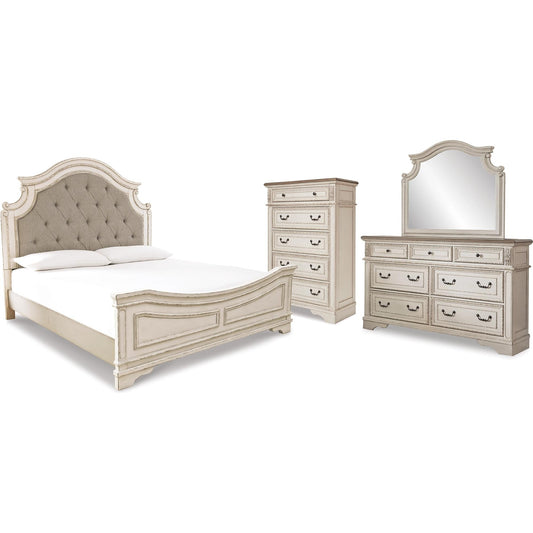 Signature Design by Ashley Realyn B743B68 6 pc King Upholstered Panel Bedroom Set - American Furniture of Slidell