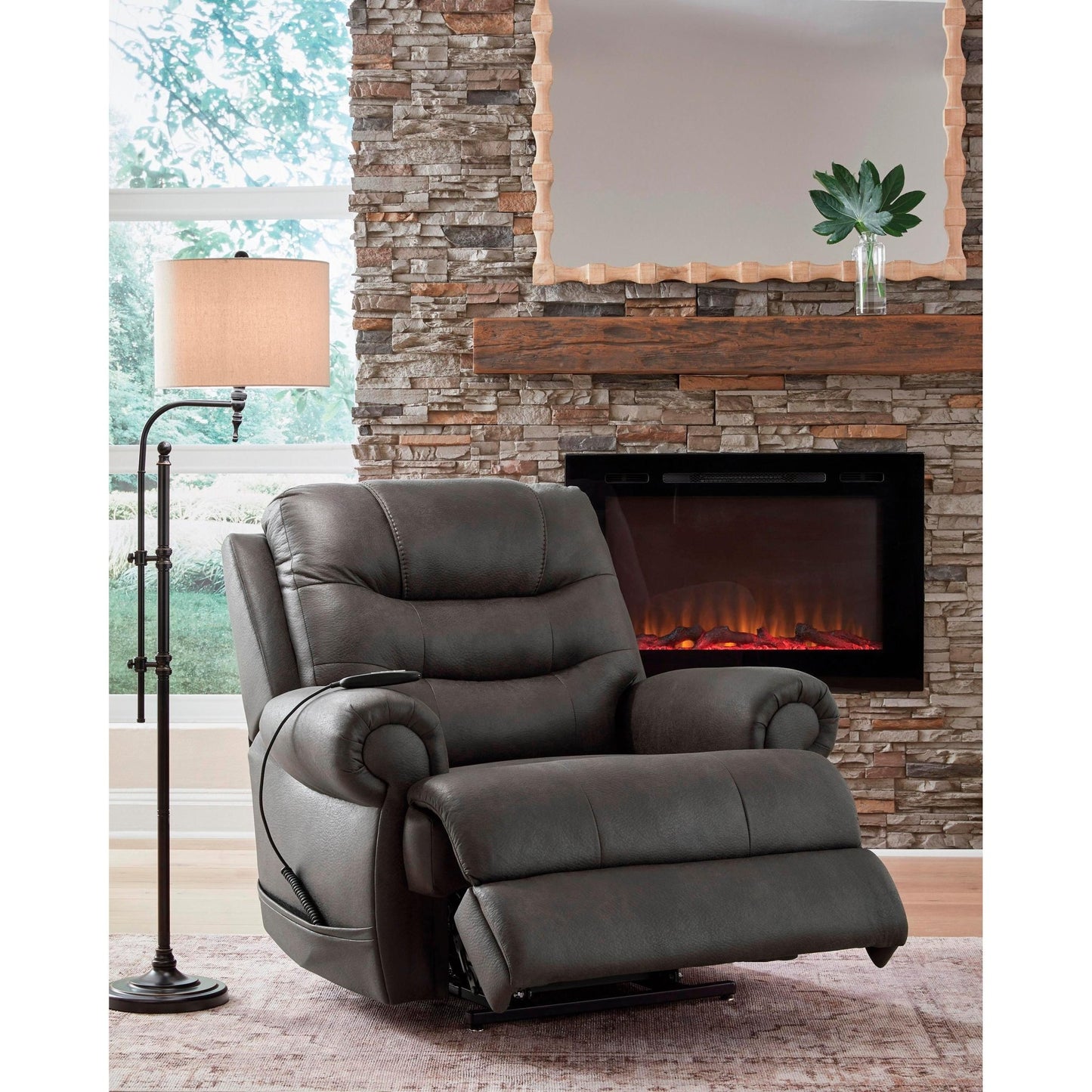 Signature Design by Ashley Revived and Restored Leather Look Lift Chair with Heat PC8240612 - American Furniture of Slidell