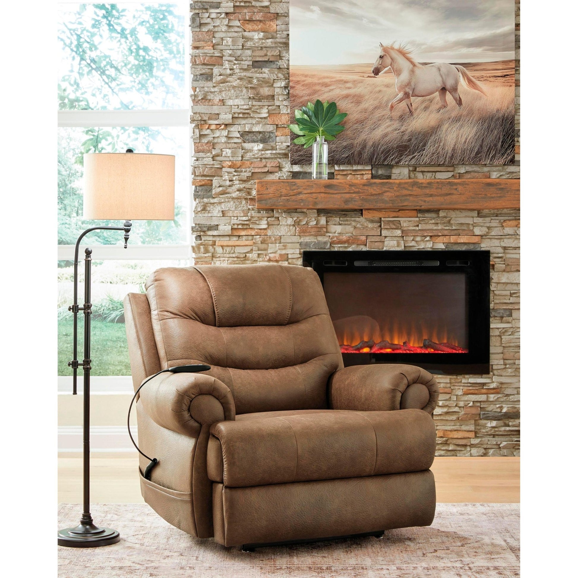 Signature Design by Ashley Revived and Restored Leather Look Lift Chair with Heat PC8240712 - American Furniture of Slidell