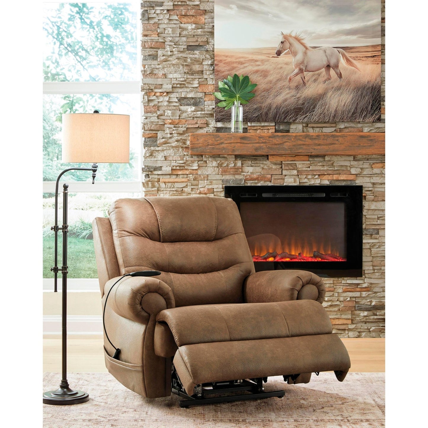 Signature Design by Ashley Revived and Restored Leather Look Lift Chair with Heat PC8240712 - American Furniture of Slidell