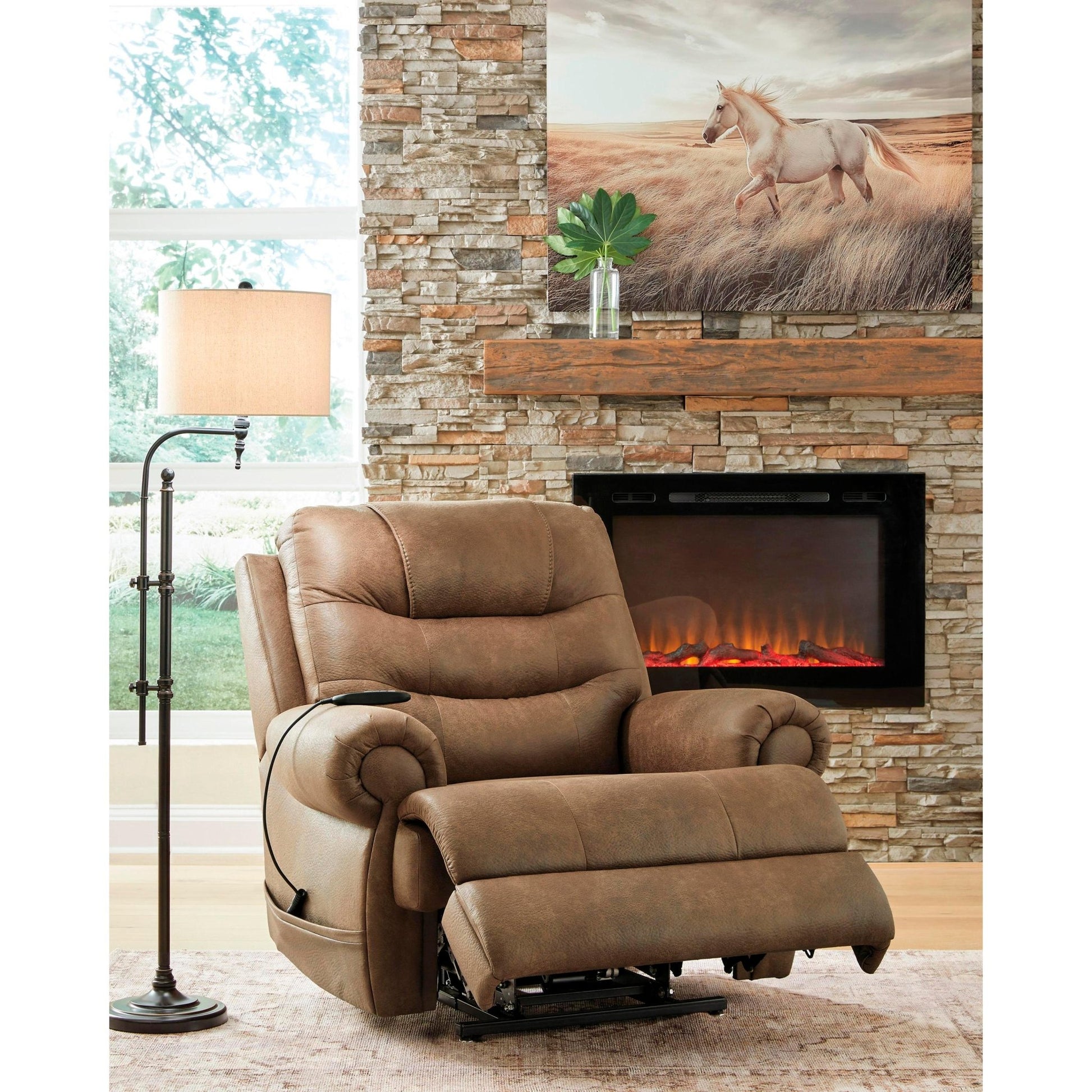 Signature Design by Ashley Revived and Restored Leather Look Lift Chair with Heat PC8240712 - American Furniture of Slidell
