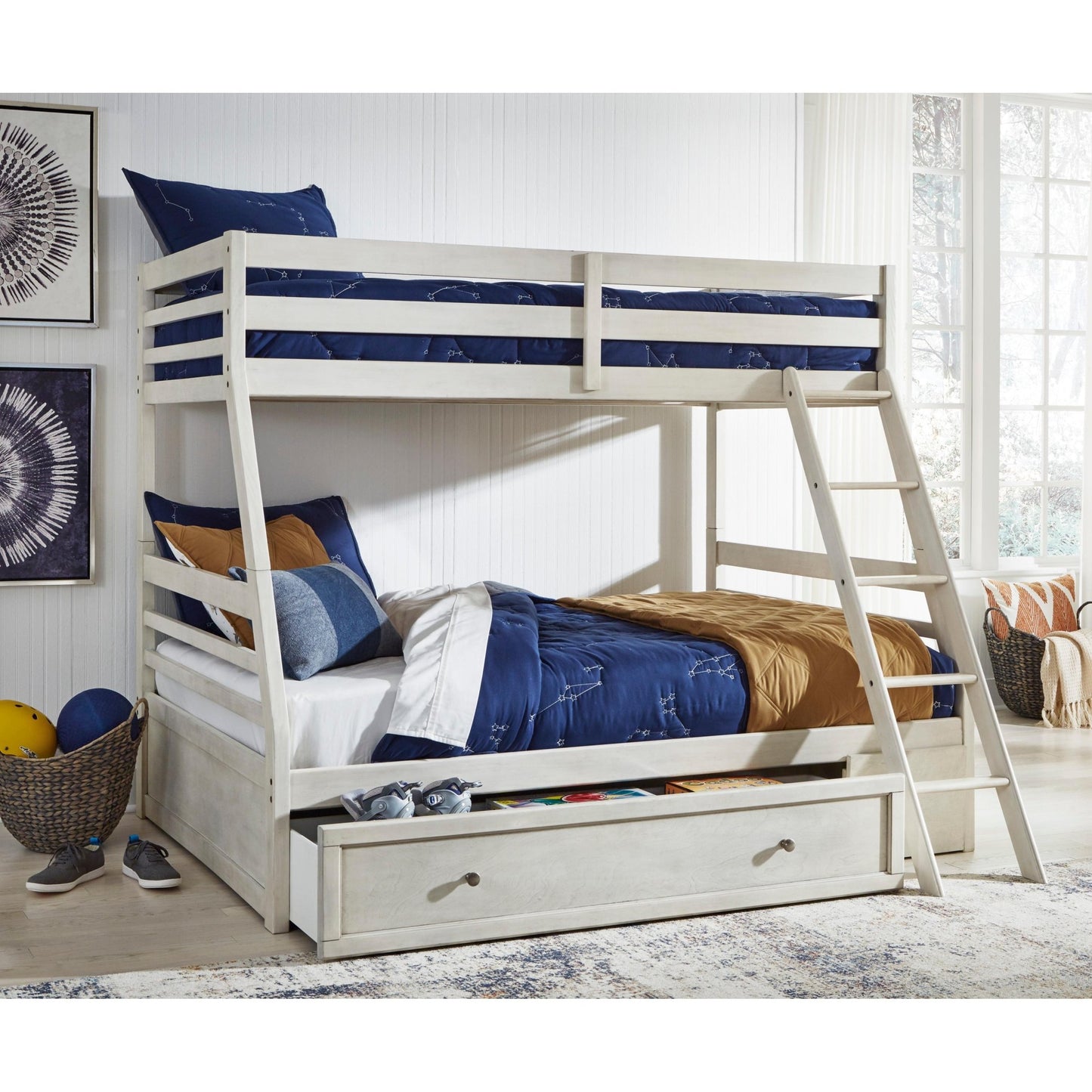 Signature Design by Ashley Robbinsdale B742B16 Twin over Full Bunk Bed with Storage - American Furniture of Slidell