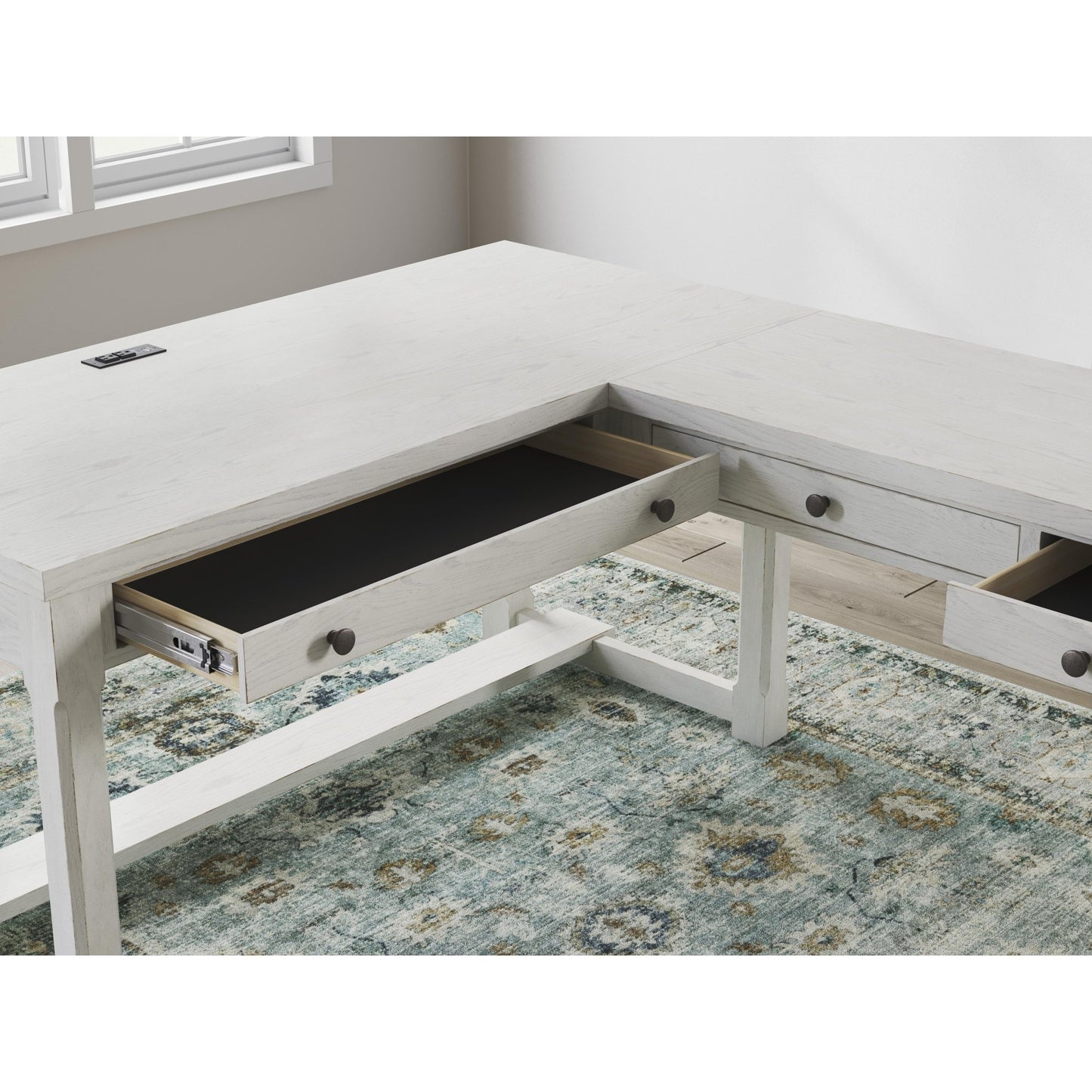 Signature Design by Ashley Robbinsdale H742H1 L - Shaped Home Office Desk - American Furniture of Slidell