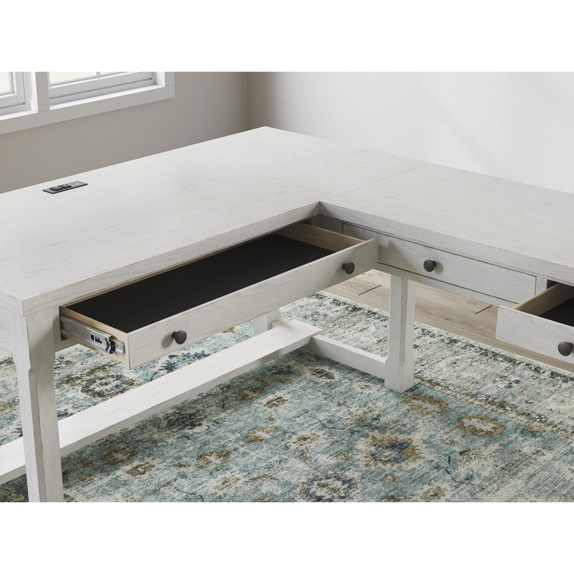 Signature Design by Ashley Robbinsdale H742H1 L - Shaped Home Office Desk - American Furniture of Slidell