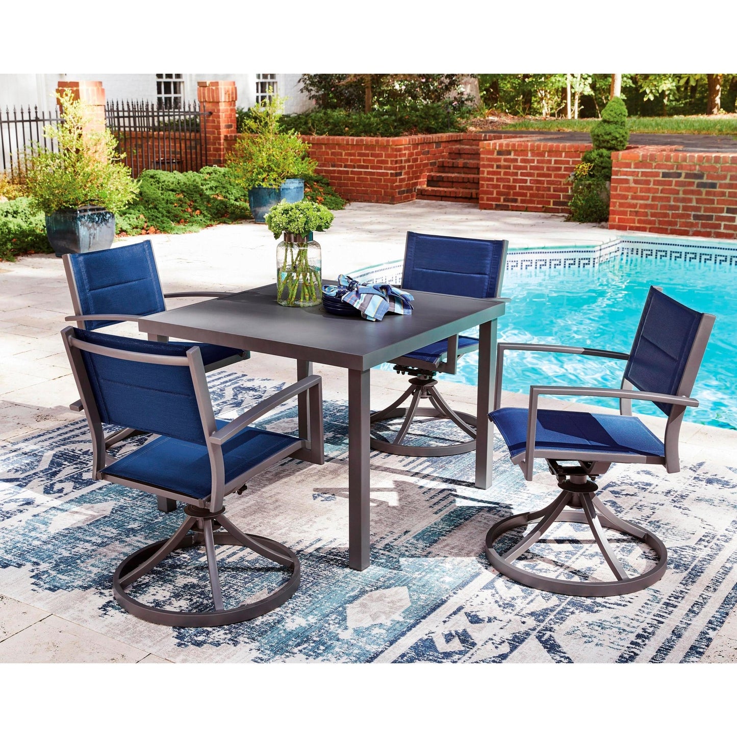 Signature Design by Ashley Rocky Creek PCP326 - 615 Square Dining Table with Umbrella Option - American Furniture of Slidell