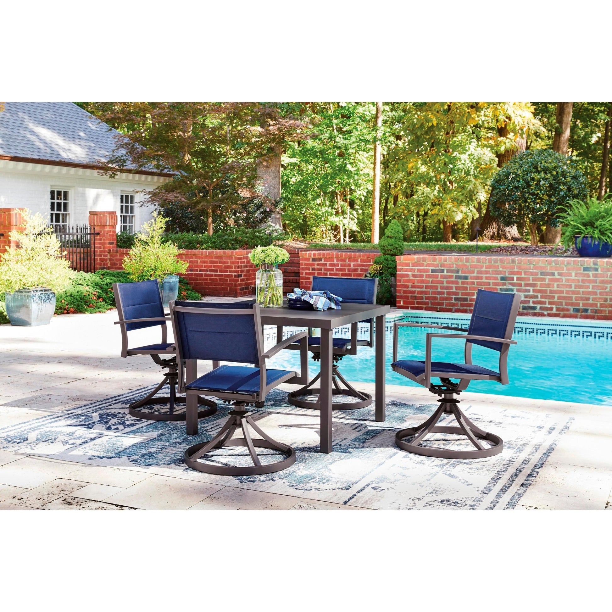 Signature Design by Ashley Rocky Creek PCP326 - 615 Square Dining Table with Umbrella Option - American Furniture of Slidell
