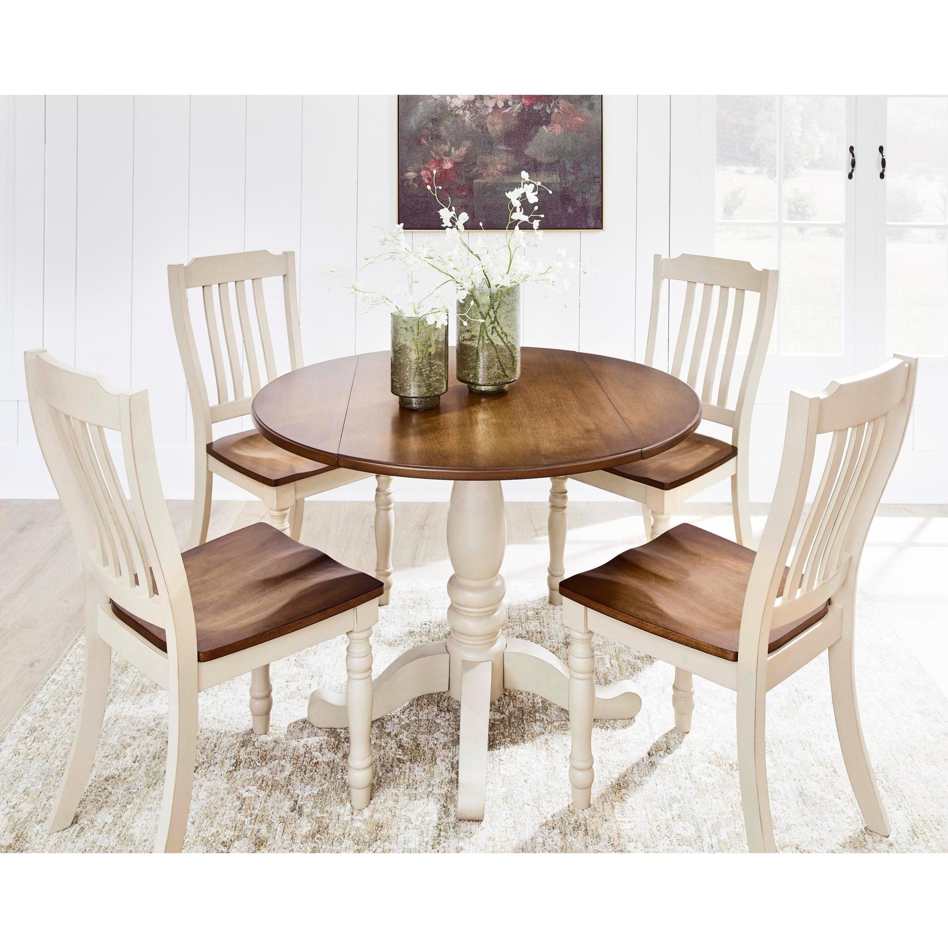 Signature Design by Ashley Round Wirloni Dining Table with Pedestal Base PCD616 - 15 - American Furniture of Slidell
