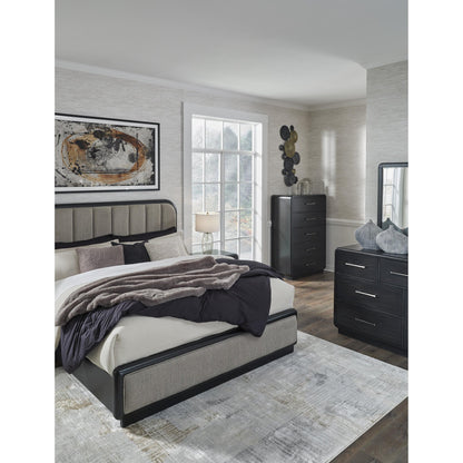Signature Design by Ashley Rowanbeck B821B5 California King Upholstered Panel Bed - American Furniture of Slidell