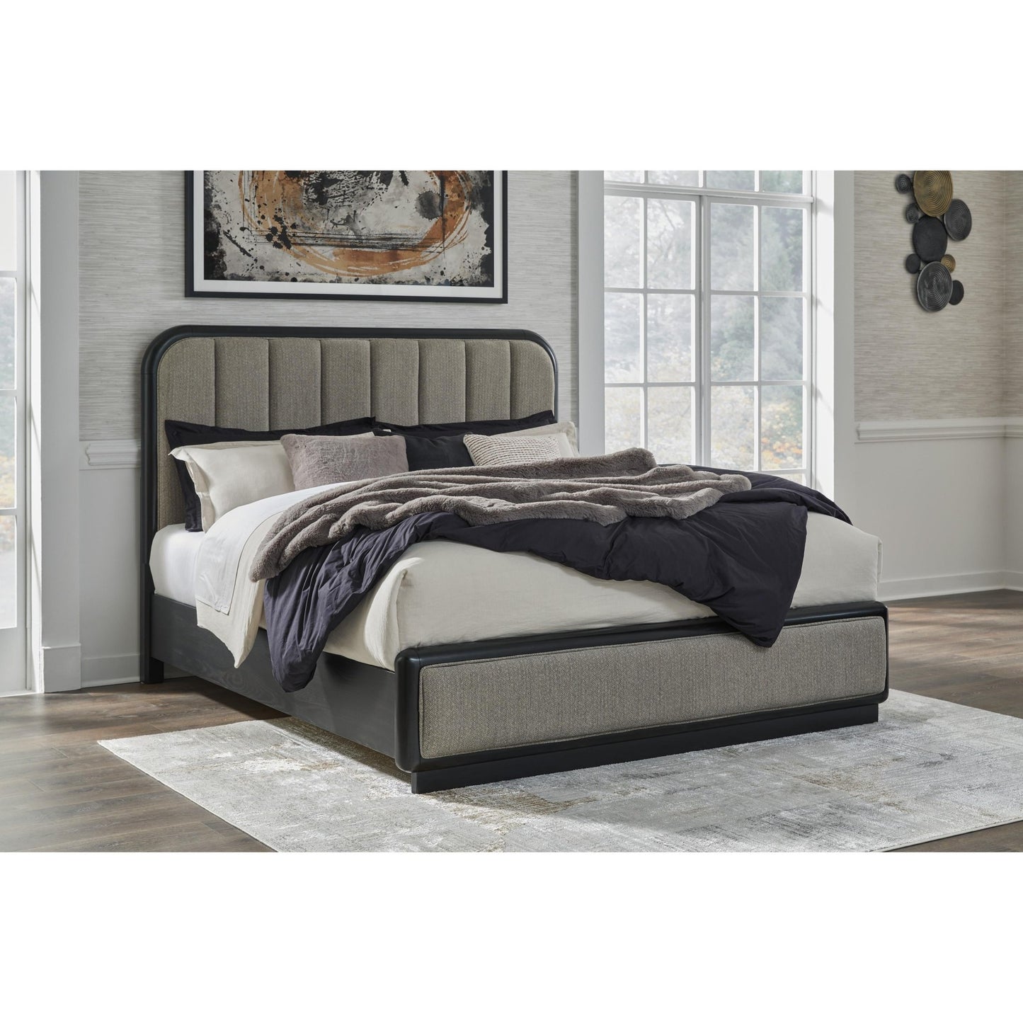 Signature Design by Ashley Rowanbeck B821B5 California King Upholstered Panel Bed - American Furniture of Slidell