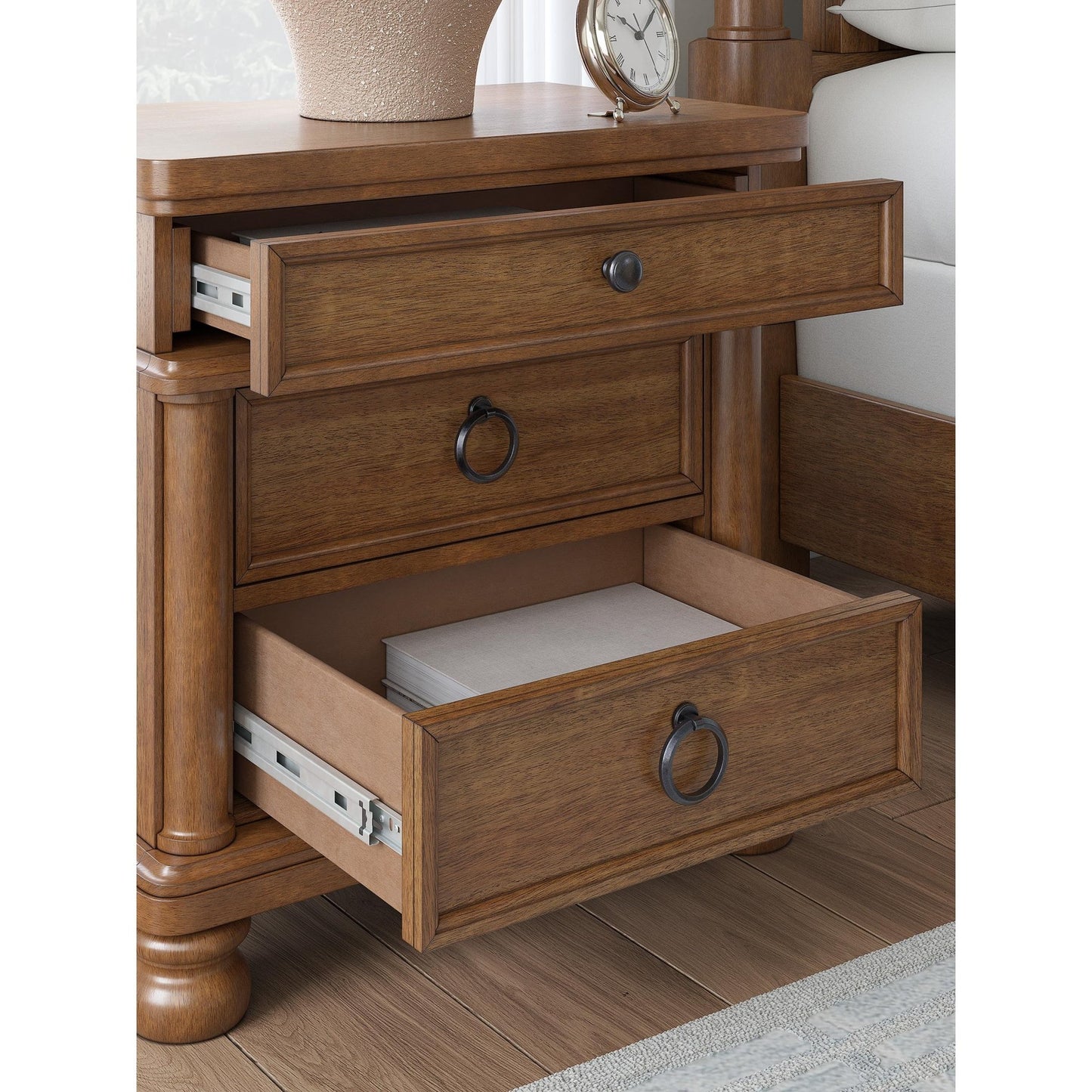 Signature Design by Ashley Rowlenstown PCB824 - 93 Three Drawer Night Stand - American Furniture of Slidell