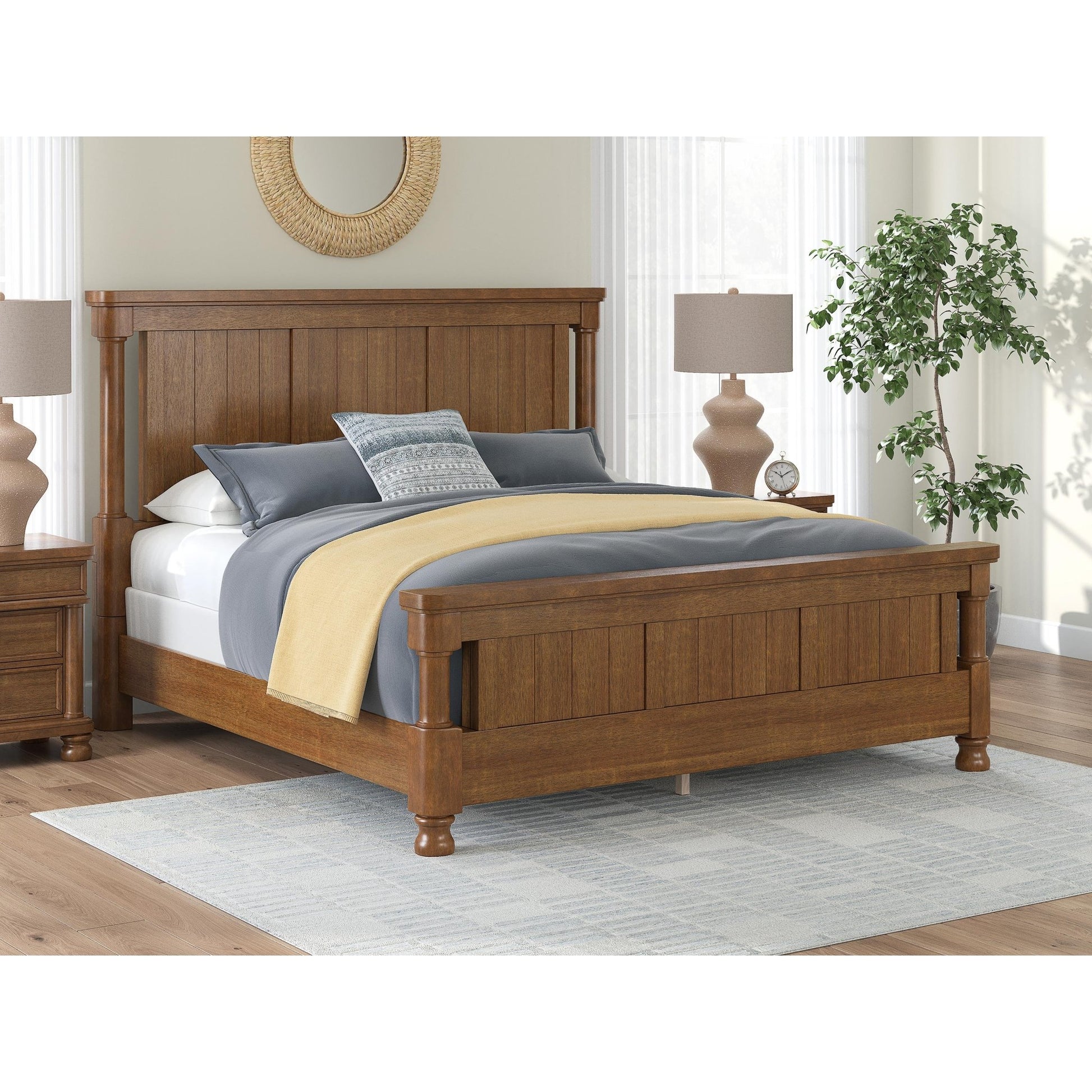 Signature Design by Ashley Rowlenstown PCB824B4 King Poster Bed - American Furniture of Slidell