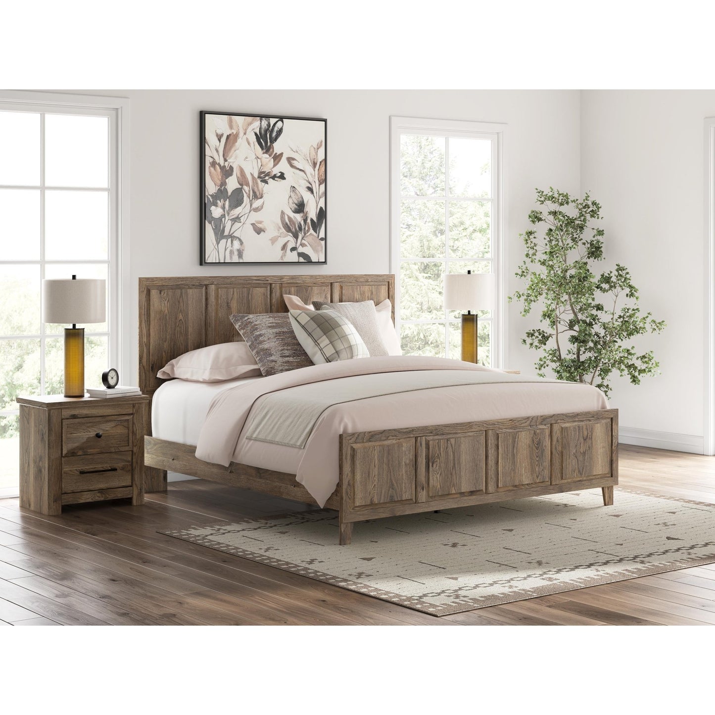 Signature Design by Ashley Rusticott PCB2260 8 pc King Panel Bedroom Set - American Furniture of Slidell