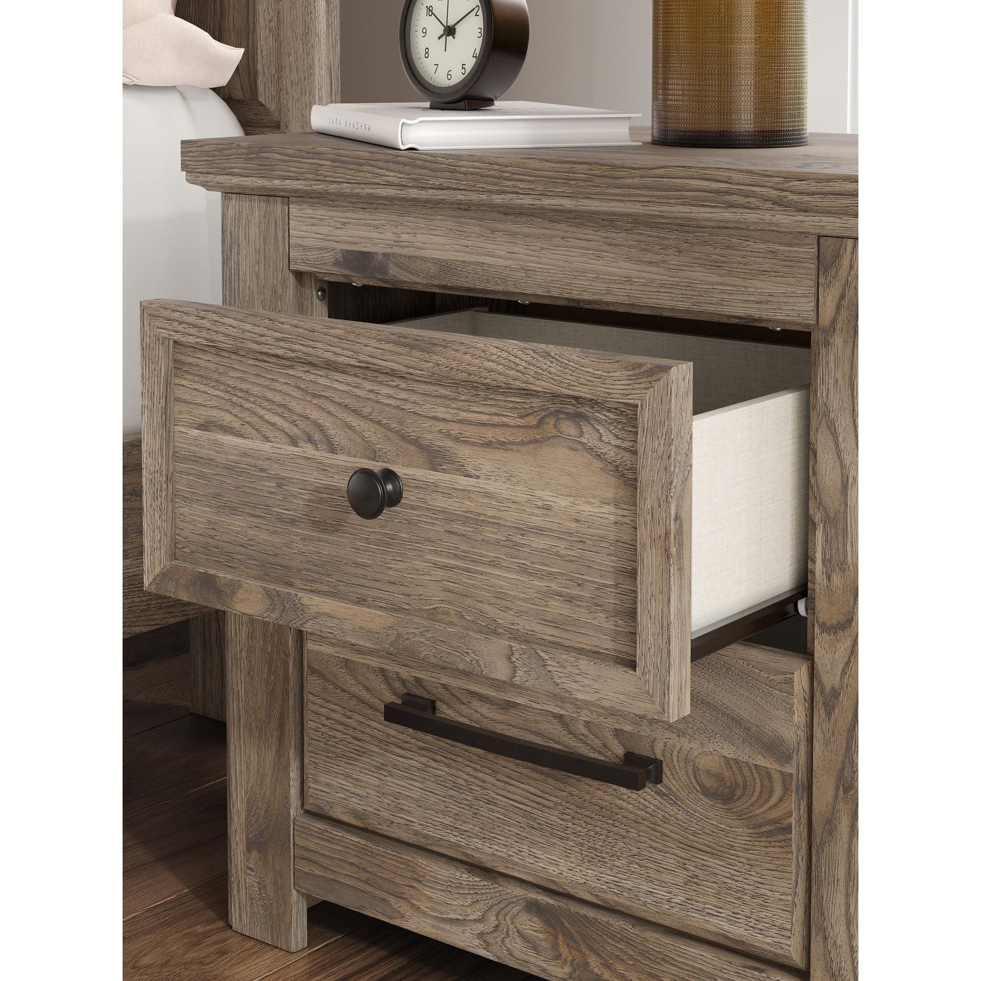 Signature Design by Ashley Rusticott PCB2260 - 92 Two Drawer Night Stand - American Furniture of Slidell