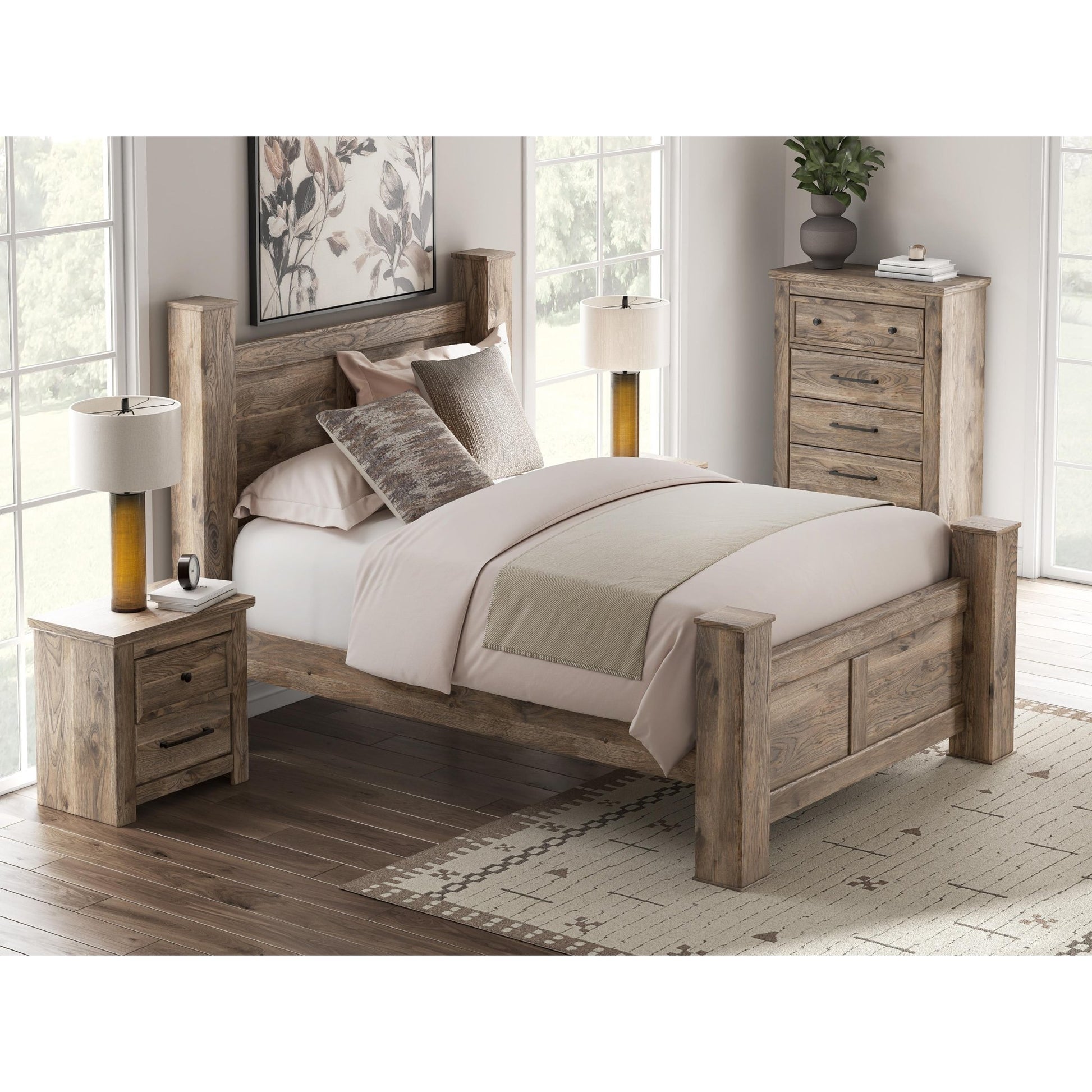 Signature Design by Ashley Rusticott PCB2260 - 92 Two Drawer Night Stand - American Furniture of Slidell