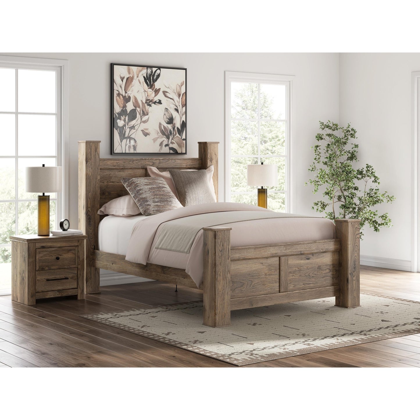 Signature Design by Ashley Rusticott PCB2260B4 Queen Poster Bed - American Furniture of Slidell