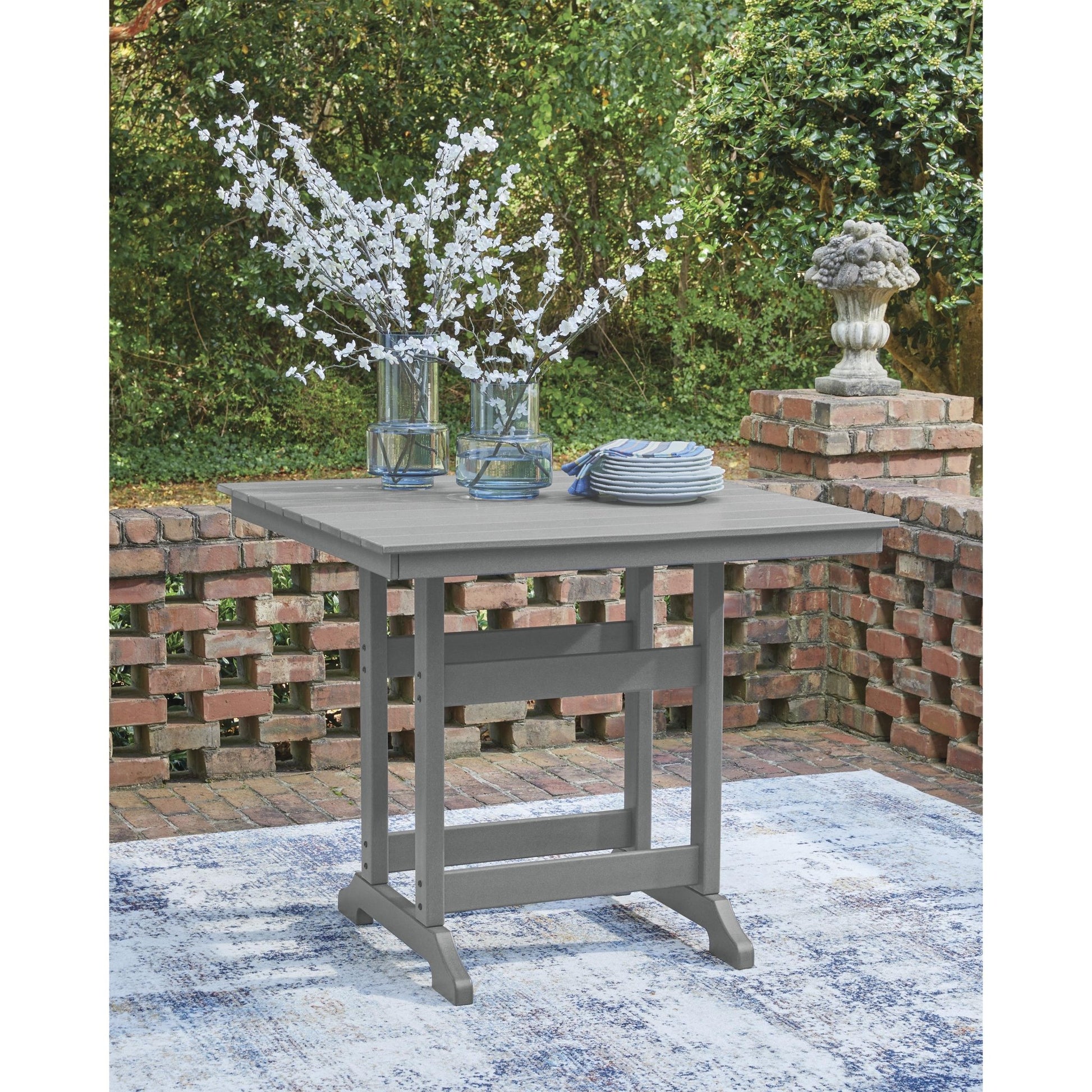 Signature Design by Ashley Sanctuary Beach PCP227 - 632 Square Counter Table with Umbrella Option - American Furniture of Slidell