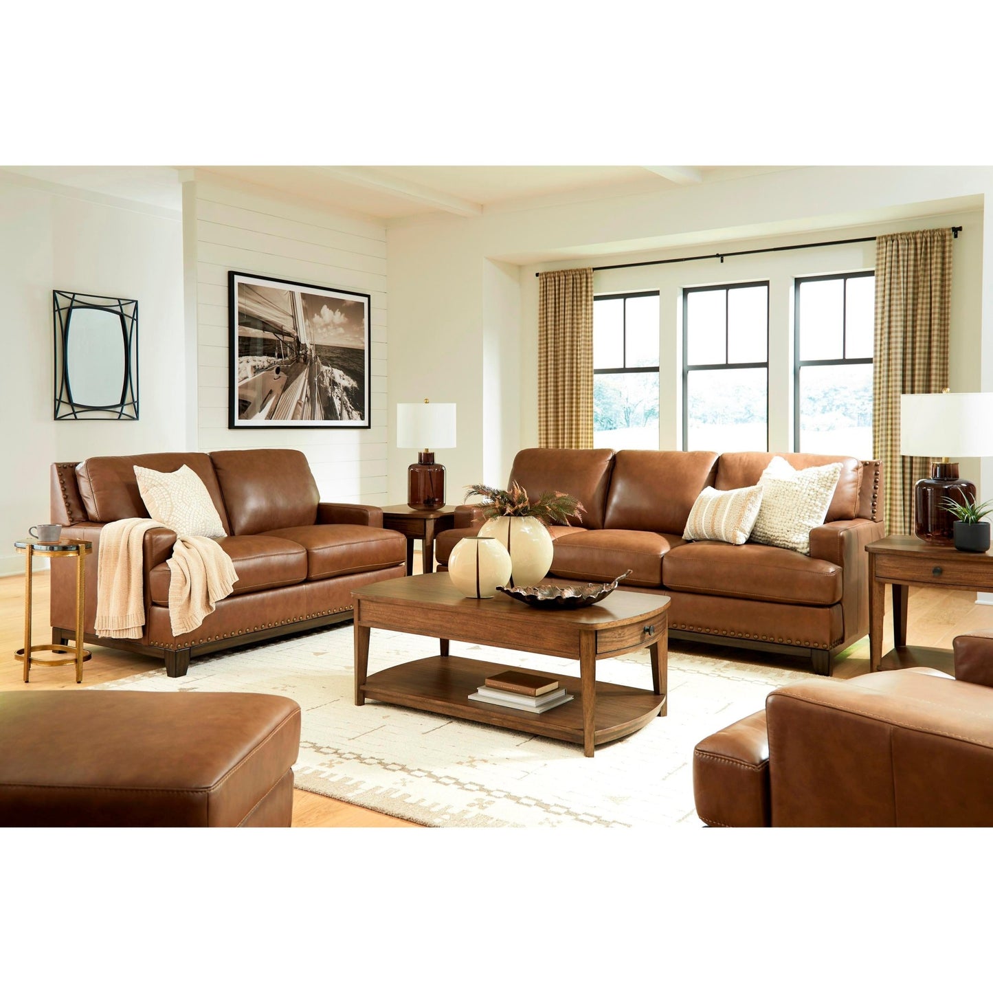 Signature Design by Ashley Saonara Leather Match Ottoman PC7310914 - American Furniture of Slidell