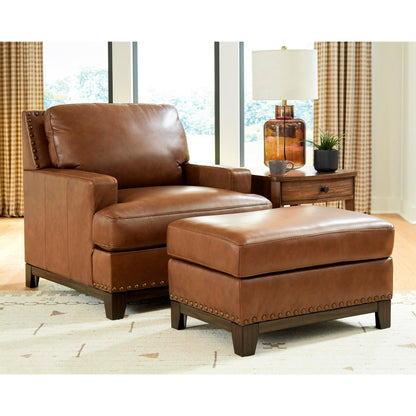 Signature Design by Ashley Saonara Leather Match Ottoman PC7310914 - American Furniture of Slidell