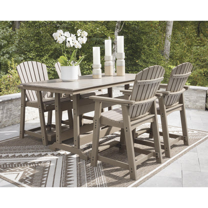 Signature Design by Ashley Seacliff Beach PCP228 - 642 Rectangular Counter Table with Umbrella Option - American Furniture of Slidell