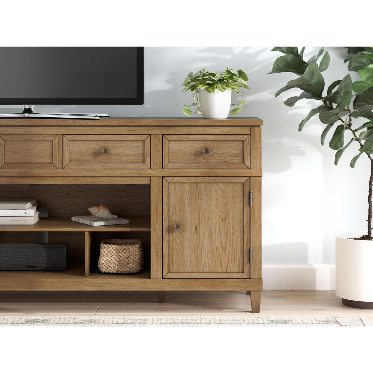 Signature Design by Ashley Sharlance W655 - 68 XL TV Stand with Fireplace Option - American Furniture of Slidell