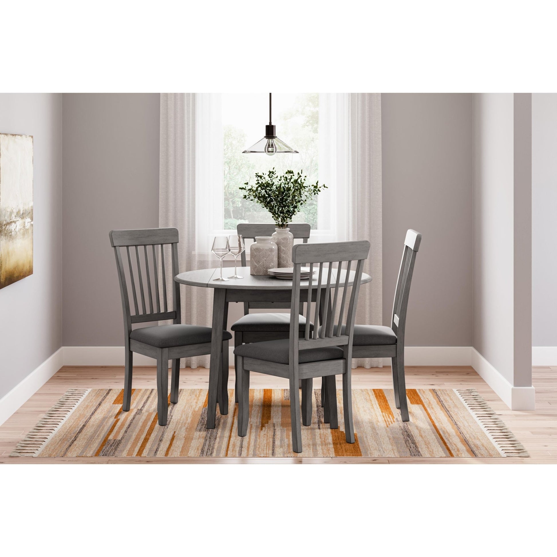 Signature Design by Ashley Shullden D194 - 15 Round Dining Room Drop Leaf Table - American Furniture of Slidell