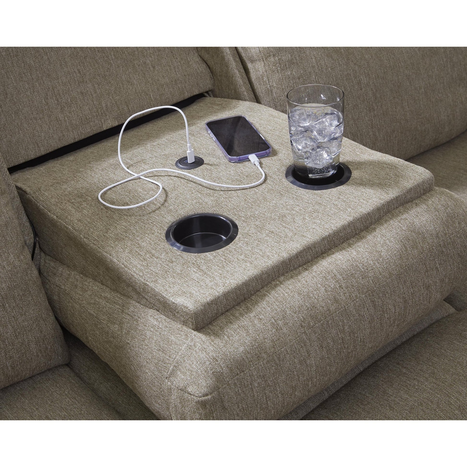 Signature Design by Ashley Side - Swipe PC9140589 Reclining Sofa with Drop Down Table - American Furniture of Slidell