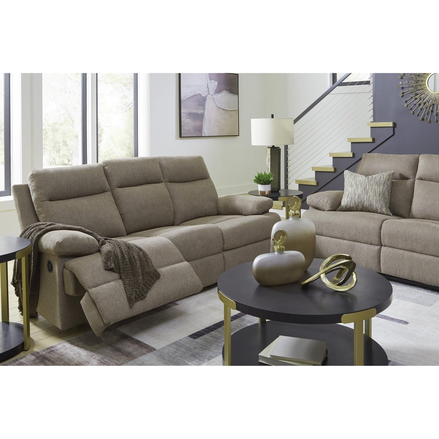 Signature Design by Ashley Side - Swipe PC9140589 Reclining Sofa with Drop Down Table - American Furniture of Slidell
