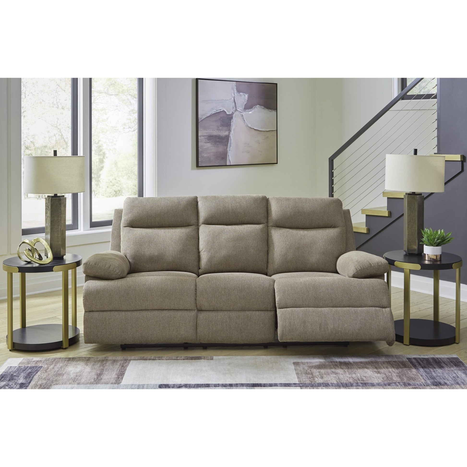 Signature Design by Ashley Side - Swipe PC9140589 Reclining Sofa with Drop Down Table - American Furniture of Slidell