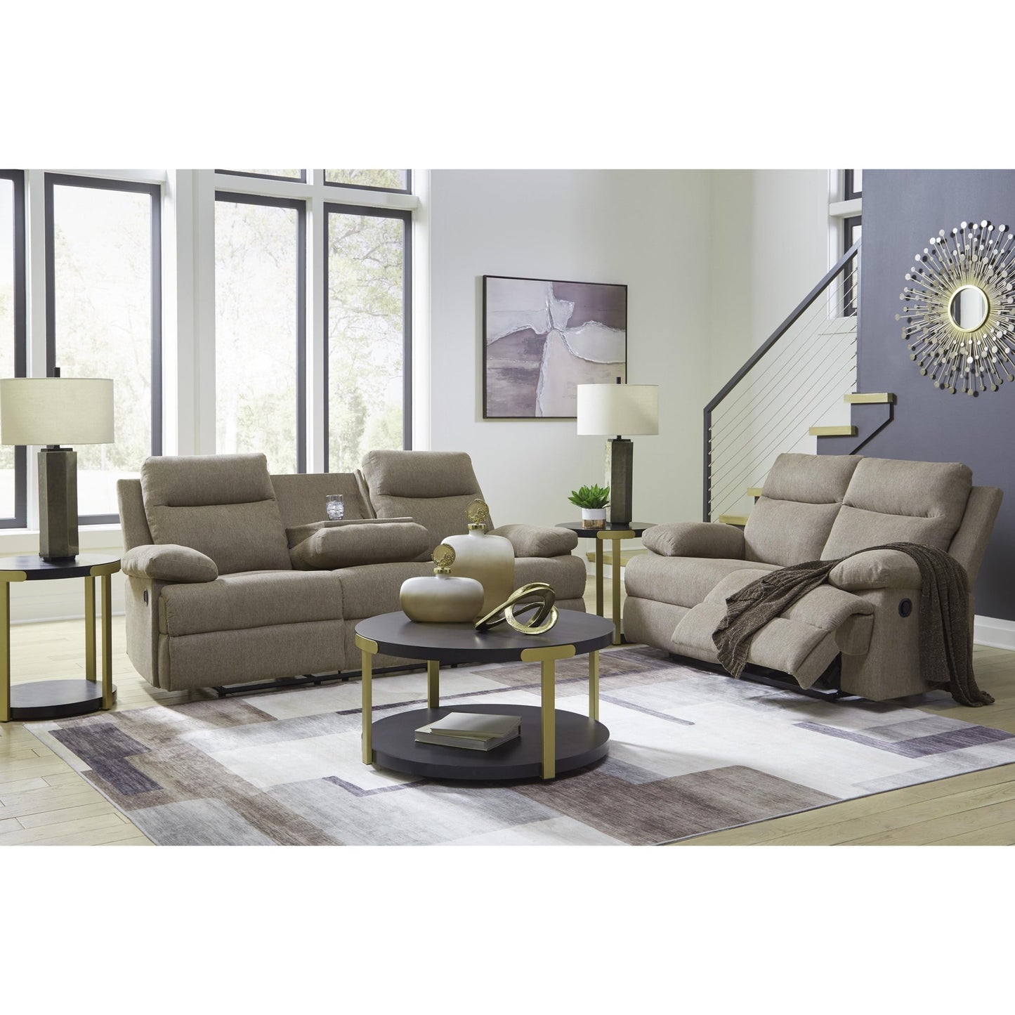 Signature Design by Ashley Side - Swipe PC9140589 Reclining Sofa with Drop Down Table - American Furniture of Slidell