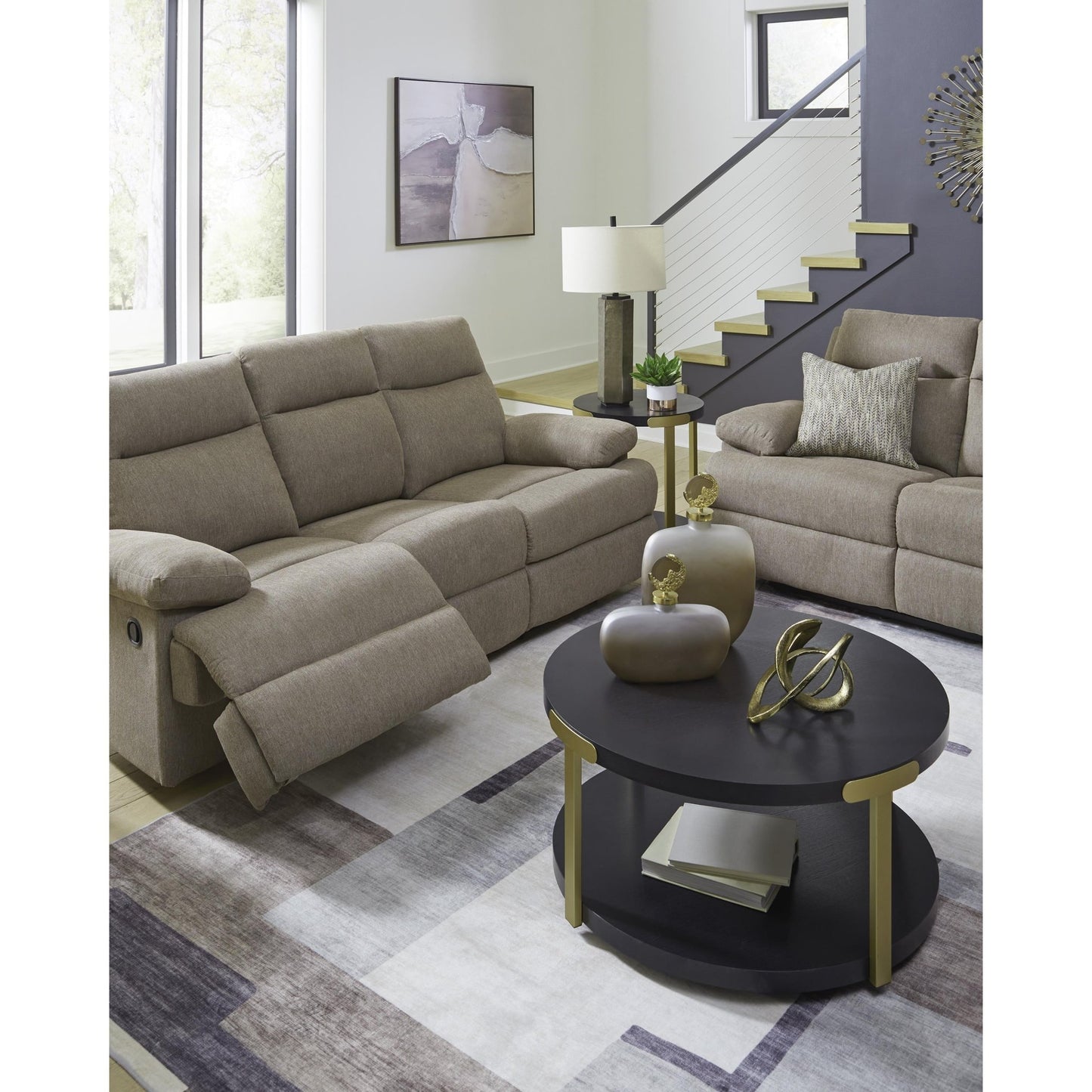 Signature Design by Ashley Side - Swipe PC9140589 Reclining Sofa with Drop Down Table - American Furniture of Slidell