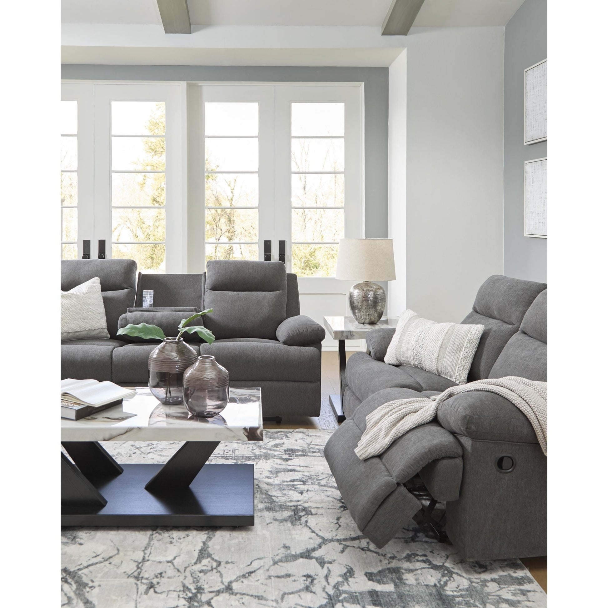 Signature Design by Ashley Side - Swipe PC9140689 Reclining Sofa with Drop Down Table - American Furniture of Slidell